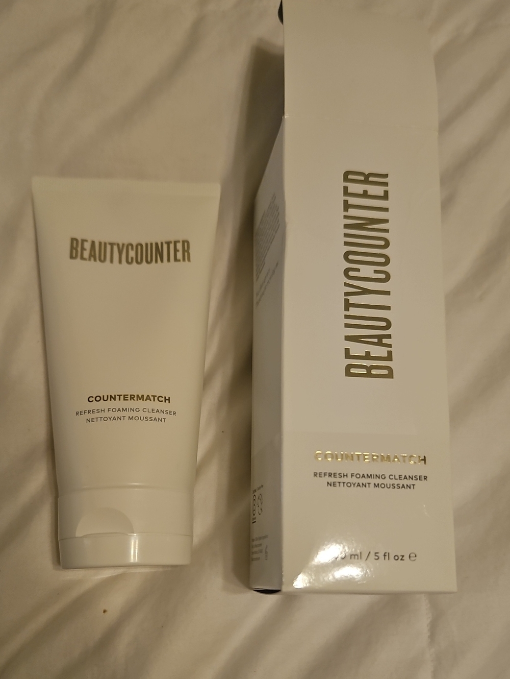 beautycounter White Tube and Box with Gold Lettering